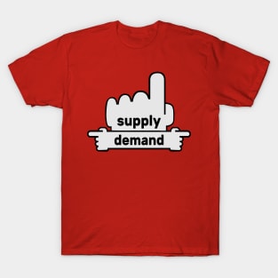 Hands Pointing - Text Art - Supply and Demand T-Shirt